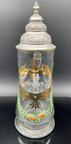 Alter glas bierkrug mit - glas-bierkrug,