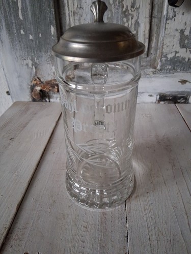 Antiker glas bierkrug mit - glas,
