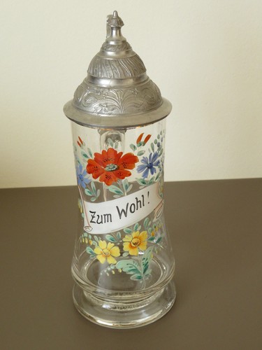 Bierkrug mit zinndeckel - bierkrug,