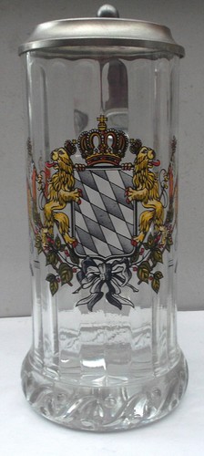 Glas bierkrug mit - mit, deckel