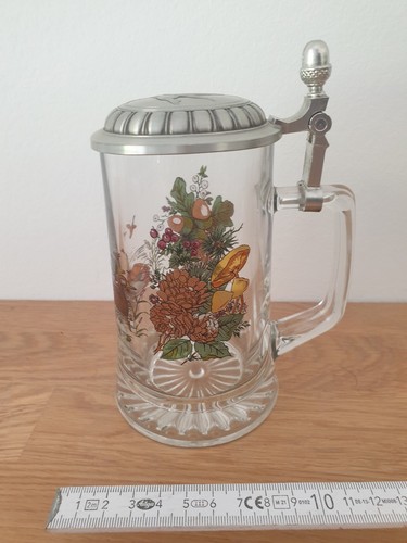 Bierkrug mit zinndeckel jäger - mit,