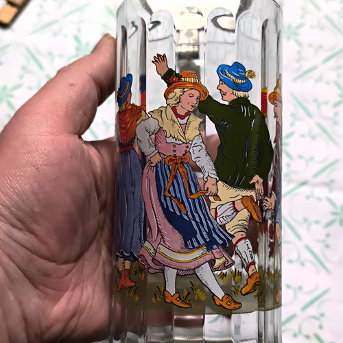Glas bierkrug mit zinndeckel - bierkrug,