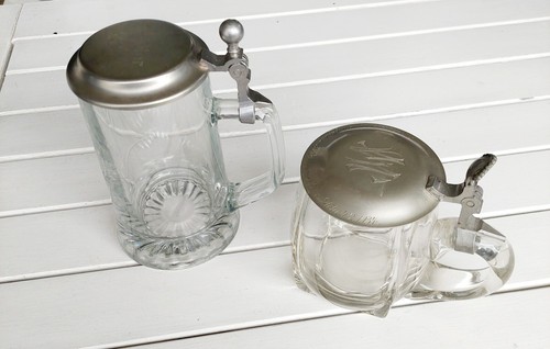 1432 alte glas bierhumpen - alte,