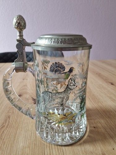 Edler glas bierkrug mit - edler,