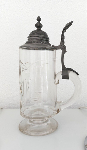 Bier krug antiker glas - -,