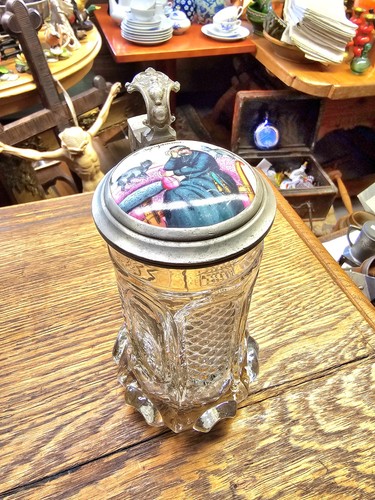 Antiker bierkrug aus glas - antiker,