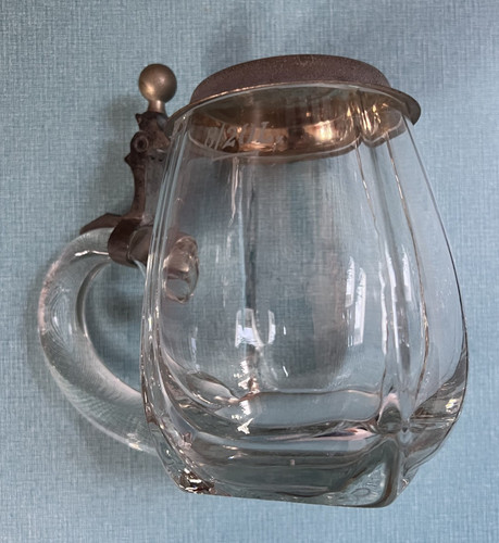 Antiker glas bierkrug mit - antiker, glas-bierkrug