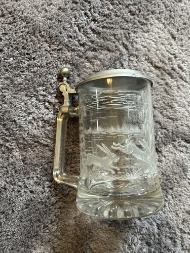 Vintage glas bierkrug mit - glas,
