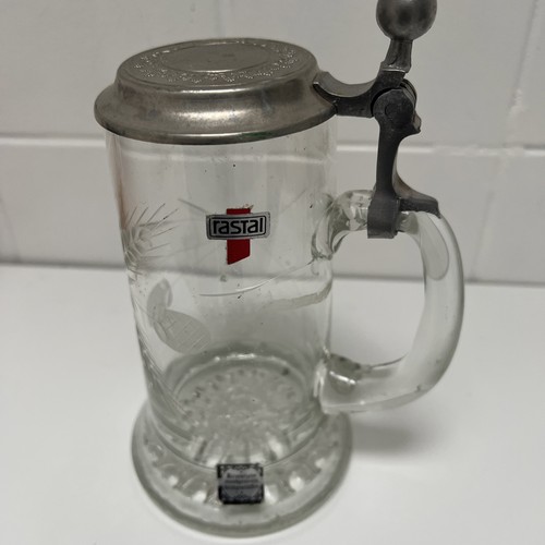 Bierkrug mit zinndeckel - mit, zinndeckel,