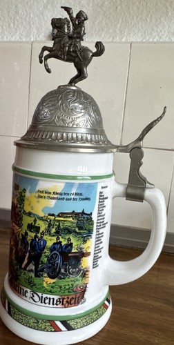 Bierkrug mit zinndeckel - mit,