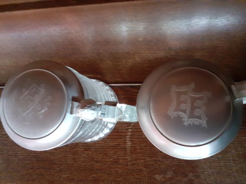 Bierkrug mit zinndeckel - bierkrug,