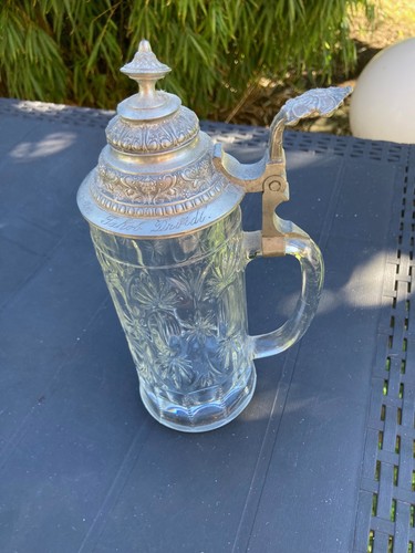 Antiker glasbierkrug 1900 - glasbierkrug, um