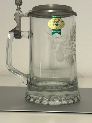 Bierkrug kristallglas mit - bierkrug,
