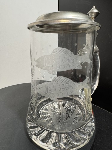 Glaskrug zinndeckel - glaskrug,