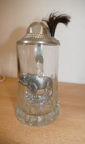 Liter glas bierkrug mit - glas,
