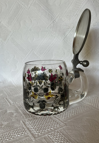 Bierkrug mit zinndeckel - bierkrug, und