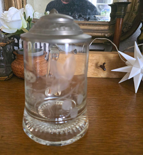 Glas bierkrug mit - glas,