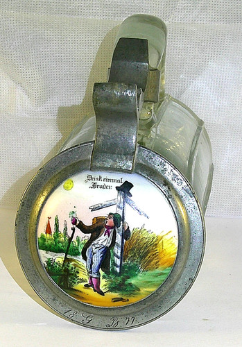 Antiker glas bierkrug - antiker,