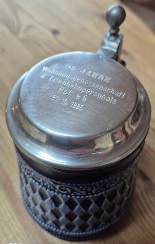 Bierkrug mit zinndeckel - mit,