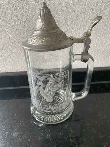Bierkrug glaskrug mit zinn - glaskrug,