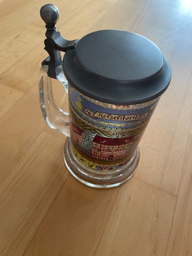 Bierkrug mit zinndeckel glas - bierkrug,