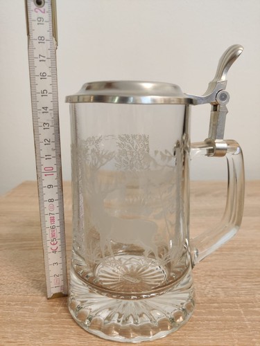 Vintage bierkrug glas - vintage, mit