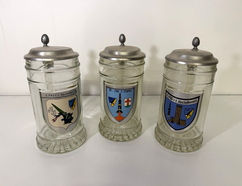 Glas bierkrug mit - 3x,