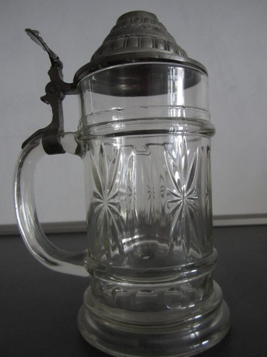 Sehr alter glas bierkrug mit - alter,