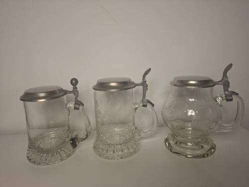 3er set kristallglas bierkrug - kristallglas,